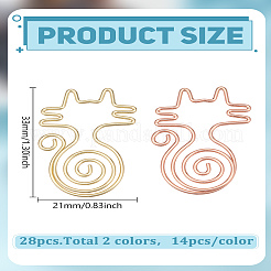 28Pcs 2 Colors Cat Shape Carbon Steel Paper Clips&nbsp;OFST-LP0001-02
