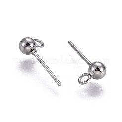 Non-Tarnish 304 Stainless Steel Stud Earring Findings&nbsp;STAS-L221-10P