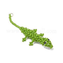 Glass Seed Beaded Gecko Pendants&nbsp;PALLOY-MZ01115-01