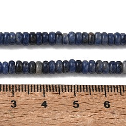 天然石ソーダライトビーズ連売り  ロンデル  4x2mm  穴：0.9mm  約160~162個/連  14.96~15.16インチ（38~38.5cm）&nbsp;G-Z110-B20-2x4mm