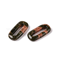 天然ユナカイト楕円形ペンダント  オーバルリングチャーム  30x15~16x5~6mm  穴：17.5~19.5x3.5~4.5mm&nbsp;G-N342-105M