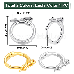 2Pcs 2 Colors 925 Sterling Silver Twister Clasp&nbsp;FIND-PH0009-53