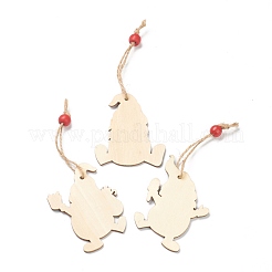 Christmas Theme Wood Big Pendant Decorations&nbsp;HJEW-F010-04