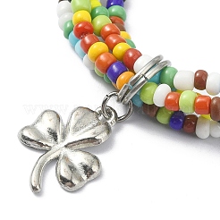 Glass Seed Beaded Multi Loops Warp Bracelets&nbsp;BJEW-TA00339-03