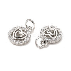 Brass Micro Pave Clear Cubic Zirconia Charms&nbsp;KK-E068-VB120