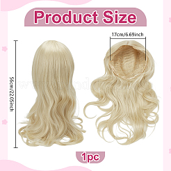 ファッションウィッグ  耐熱高温繊維  女性用合成ロング＆カールウィッグ  ライトゴールド  560mm&nbsp;AJEW-WH0455-201