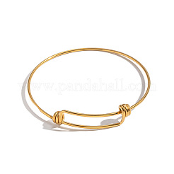調節可能な女性用304ステンレススチールバングル  18KGP本金メッキ  内径：2.32インチ（5.9cm）&nbsp;NI1850