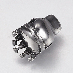 304ステンレススチールビーズ  スカル  アンティークシルバー  15.5x10x9mm  穴：2.5mm&nbsp;STAS-F144-095AS