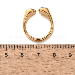 304 Stainless Steel Pave Cubic Zirconia Cuff Open Rings for Women&nbsp;RJEW-K319-02B-G