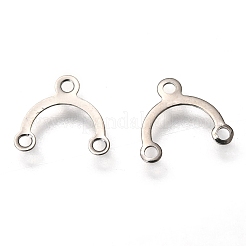変色しない304ステンレススチールシャンデリア部品リンク  半円  ステンレス鋼色  9.5x8.5x0.5mm  穴：1.2mm&nbsp;STAS-Z034-08P