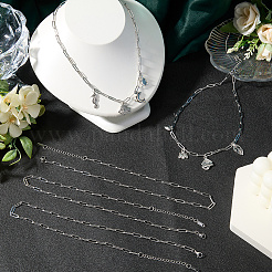 10Pcs Stainless Steel Paperclip Chain Necklaces for Women Men&nbsp;NJEW-SC0001-38P