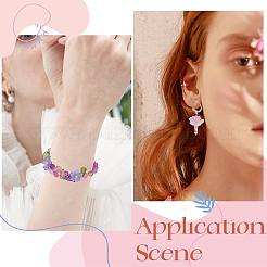 300個 6スタイル スプレーペイント ABSプラスチック イミテーションパール ビーズキャップ  花  アクリルパーツ200個付き  ミックスカラー  14x15x4mm  穴：1.5mm&nbsp;MACR-SC0002-75