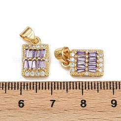 Brass Micro Pave Cubic Zirconia Charms&nbsp;KK-C132-06G