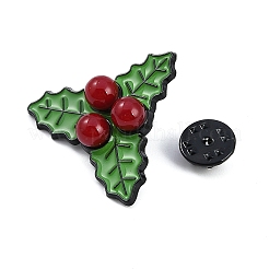 Christmas Theme Pine Leaf Enamel Pins&nbsp;JEWB-Z033-01EB
