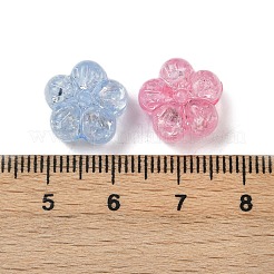クリアクラックアクリルビーズ  スモモの花  ミックスカラー  12.5x13x8mm  穴：2mm  590個/ 500g&nbsp;OACR-B031-21