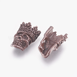 チベット風合金ビーズ  王冠と頭蓋骨  ミックスカラー  16x12x6mm  穴：2mm&nbsp;X-TIBEB-L002-05