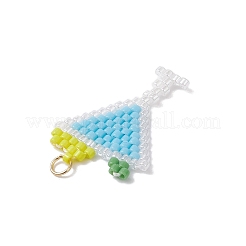 Glass Seed Beaded Pendants&nbsp;PALLOY-MZ00913-04