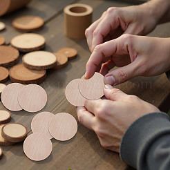 Unfinished Wooden Flat Round Cutouts&nbsp;WOOD-WH0050-042A