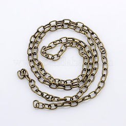 アイアン製アズキチェーン  ハンダ付け  アンティークブロンズ  6x4mm&nbsp;CH-L001-02AB
