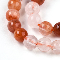 Natural Red Hematoid Quartz Beads Strands&nbsp;G-T140-4mm-01
