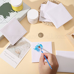 正方形の木の絵のリネンパネル  空白の製図板  油絵具・アクリル絵具用  ホワイト  100x100x9mm&nbsp;LS-DIY-WH0622-483A