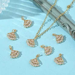 SHEGRACE Brass Micro Pave Cubic Zirconia Pendants&nbsp;XGRQ3D997-517G