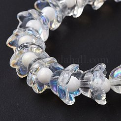 Electroplate Transparent Glass Beads Strands&nbsp;LAMP-H061-01D-01