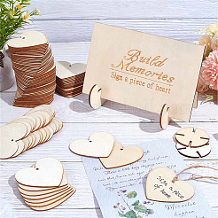 1 Set Wooden Wedding Guest Book Alternative&nbsp;AJEW-CP0005-17