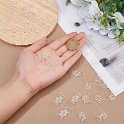 プラスチックビキニブラクリップフック60組  ブラジャーのスライドバックル  花の形の水着ブラジャーフックランジェリースナップ留め  DIY縫製下着アクセサリー  透明  21x14x2.5mm  穴：11x2.5mm&nbsp;FIND-FH0009-06B
