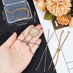 4Pcs 4 Style Adjustable 304 Stainless Steel Slider Bracelet/Bolo Bracelets Making&nbsp;STAS-BBC0004-62