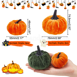 9Pcs 6 Styles Flannel Simulation Plastic Foam Artificial Pumpkin Thanksgiving Party Decorations&nbsp;AJEW-CA0001-92