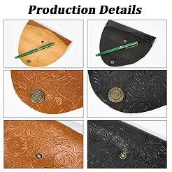 2Pcs 2 Colors Cowhide Roll Pencil Bag&nbsp;AJEW-GF0011-77