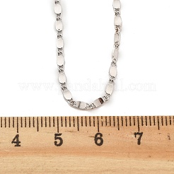 女性用真鍮楕円リンクチェーンネックレス  304ステンレススチール製カニカン付き  ラックめっき  鉛フリー＆カドミウムフリー  長持ちメッキ  プラチナ  17.72インチ（45cm）&nbsp;NJEW-D302-26P