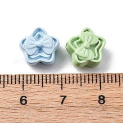 9色スプレー塗装合金ビーズ  ちょう結びに主演  ミックスカラー  10x10.5x6mm  穴：2mm&nbsp;PALLOY-V002-18