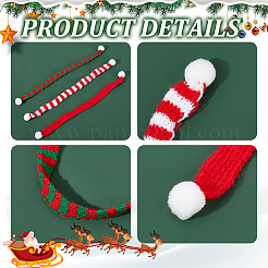 30Pcs 3 Style Mini Christmas Striped Knitted Scarf&nbsp;DIY-NB0008-79