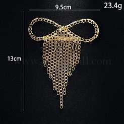 Bowknot Brass Chain Tassel Alligator Hair Clips&nbsp;PW-WGB460E-01