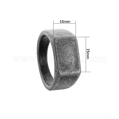 304ステンレススチール指輪  男性用シグネットリング  アンティークシルバー  10mm  usサイズ10 1/4(19.9mm)&nbsp;WGDF4AB-17