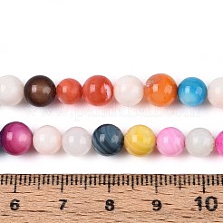 淡水シェルビーズ連売り  染め  ラウンド  ミックスカラー  6.5~7.5mm  穴：1mm  約50個/連  13.31インチ〜13.58インチ&nbsp;X-SHEL-T013-003