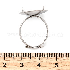 316ステンレススチールリングセッティング  プラチナ  トレイ：17mm  内径：18mm&nbsp;STAS-D375-04P
