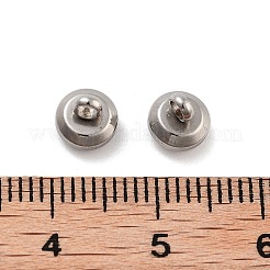 変色しない202ステンレススチールチャームフラットラウンドチャーム  ステンレス鋼色  6x6mm  穴：1mm&nbsp;STAS-B072-07P-01