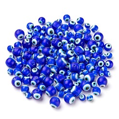 3 Strands 3 Style Handmade Evil Eye Lampwork Round Bead Strands&nbsp;LAMP-LS0001-12B