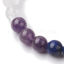 Chakra 8mm Round Natural Quartz Crystal & Amethyst & Lapis Lazuli & Quartz & Green Aventurine & Rose Quartz & Red Jasper&nbsp;BJEW-JB10624-03