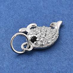 925 Sterling Silver Micro Pave Clear Cubic Zirconia Charms&nbsp;STER-S009-03A-S
