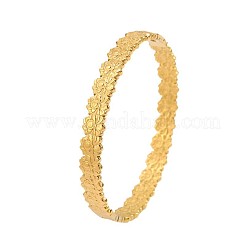 304 Stainless Steel Lotus Flower Hinged Cuff Bangles for Women&nbsp;WGFB475-01