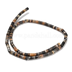 天然フラワーアマゾナイトビーズ連売り  ディスク  ヒシビーズ  4x2~2.5mm  穴：0.7mm  約158~160個/連  14.96''~15.16''（38~38.5センチメートル）&nbsp;G-Z110-A06-2x4mm-01