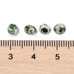 ピカソガラスシードビーズ  丸い穴  ティアドロップ  濃い緑  5x4.5x4mm  穴：1.4mm  120個/セット&nbsp;SEED-Q038-03K