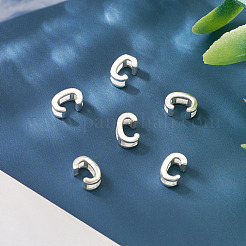 スターリングシルバーの中空イニシャルビーズ6個925個  銀  文字C  5.5~6x3.5~4x3mm  穴：3.5~4x1.3~1.7mm&nbsp;STER-TA0001-53C
