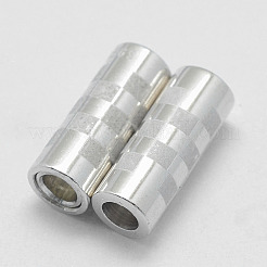 Anti-Tarnish Rhodium Plated 925 Sterling Silver Magnetic Clasps&nbsp;STER-E056-006P-13x5