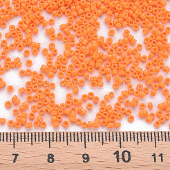 ガラスシリンダービーズ  シードビーズ  焼き付け塗料  丸い穴  ダークオレンジ  1.5~2x1~2mm  穴：0.8mm  約45000個/袋  約1ポンド/バッグ&nbsp;SEED-S047-A-007