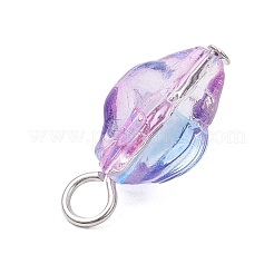 Transparent Spray Paint Glass Pendants&nbsp;PALLOY-JF03689-02